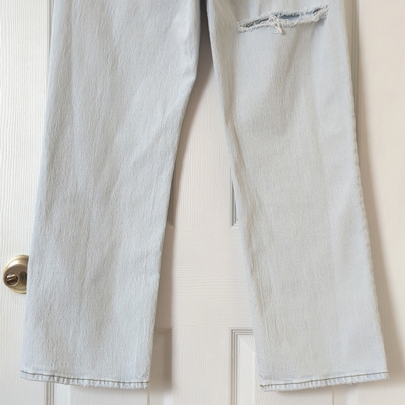 Abercrombie & Fitch Light Wash Baggy Mid Rise Straight Leg Curve Love Jeans 27 - Picture 6 of 14